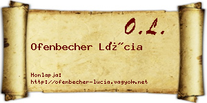 Ofenbecher Lúcia névjegykártya